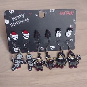 Merry Gothmas Christmas Emo Gingerbread Earrings Set Gothic